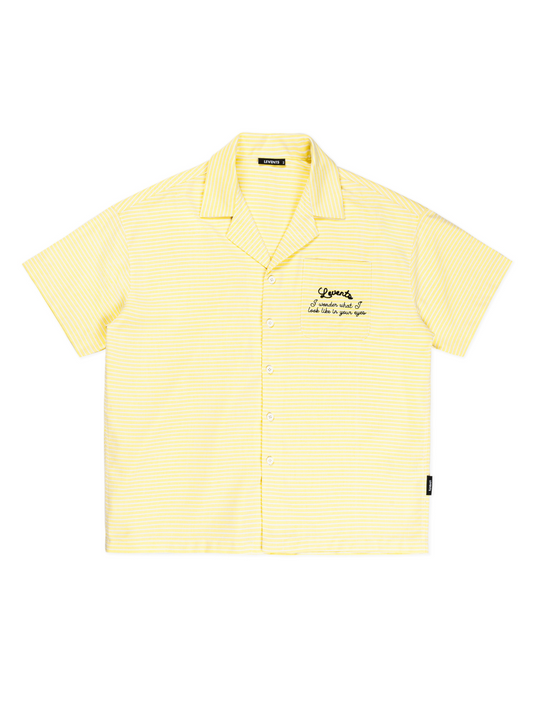 Horizontal Striped Short Sleeved Button Down